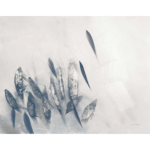 Gently Waving Neutral Crop Black Modern Wood Framed Art Print with Double Matting by Maye, Jo