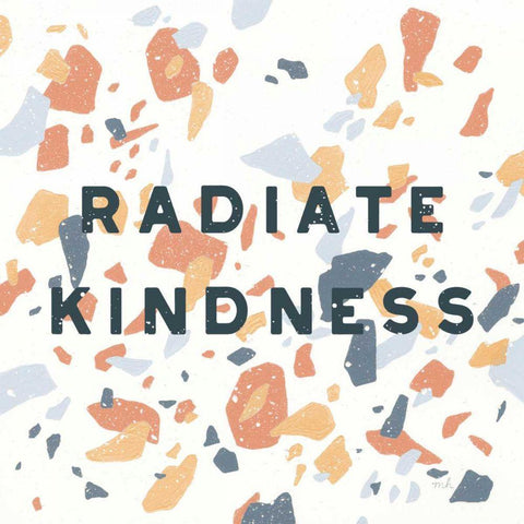 Terrazzo Inspiration I Kindness Retro Gold Ornate Wood Framed Art Print with Double Matting by Hershey, Moira