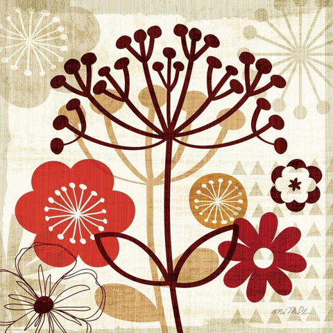 Floral Pop II Black Ornate Wood Framed Art Print with Double Matting by Mullan, Michael