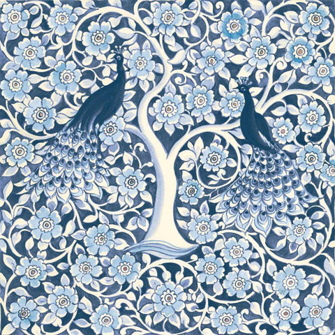 Peacock Garden VII v2 Black Ornate Wood Framed Art Print with Double Matting by Thomas, Miranda