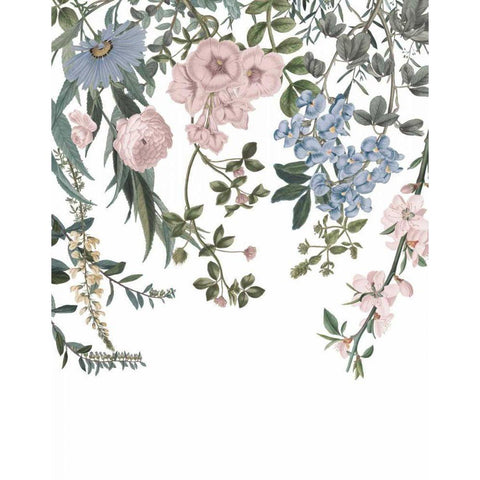 Hanging Floral I Black Modern Wood Framed Art Print by Wild Apple Portfolio