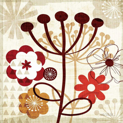 Floral Pop III Black Ornate Wood Framed Art Print with Double Matting by Mullan, Michael