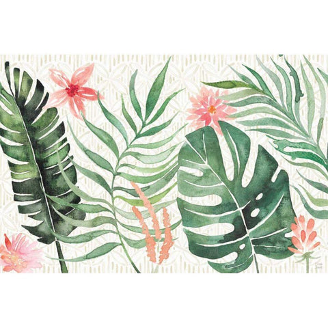 Paradise Petals I Black Modern Wood Framed Art Print by June, Dina