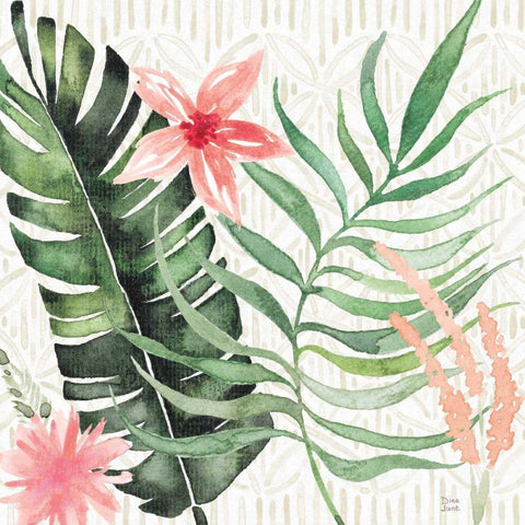 Paradise Petals II White Modern Wood Framed Art Print by June, Dina