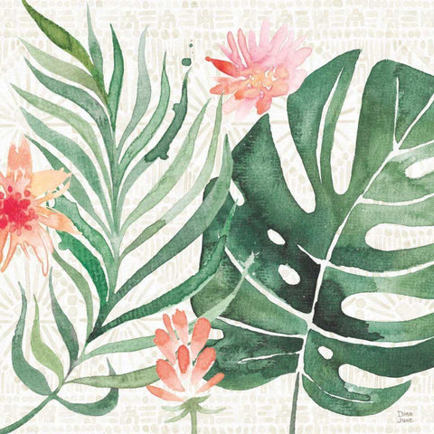 Paradise Petals III Black Modern Wood Framed Art Print with Double Matting by June, Dina