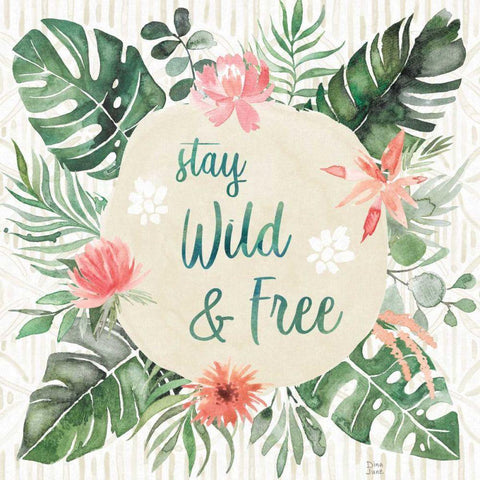 Paradise Petals V Gold Ornate Wood Framed Art Print with Double Matting by June, Dina