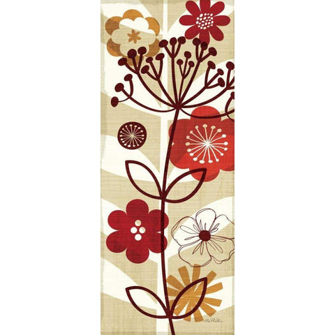 Floral Pop Panel II Black Modern Wood Framed Art Print with Double Matting by Mullan, Michael