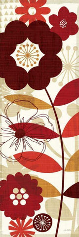 Floral Pop Panel I Black Ornate Wood Framed Art Print with Double Matting by Mullan, Michael