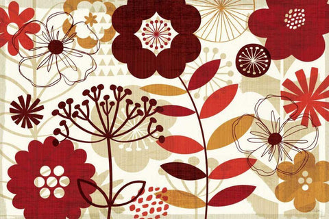 Floral Pop I White Modern Wood Framed Art Print with Double Matting by Mullan, Michael