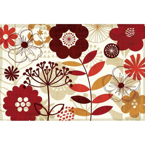 Floral Pop I Black Modern Wood Framed Art Print by Mullan, Michael