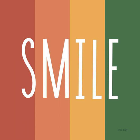 Smile Rainbow Retro White Modern Wood Framed Art Print by Kelle, Ann