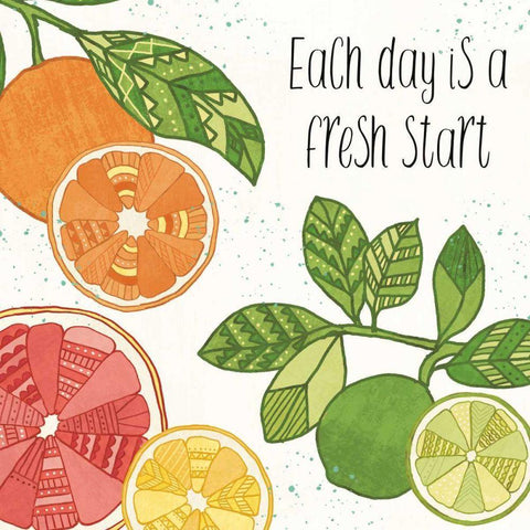 Citrus Splash IV Black Text White Modern Wood Framed Art Print by Charron, Veronique