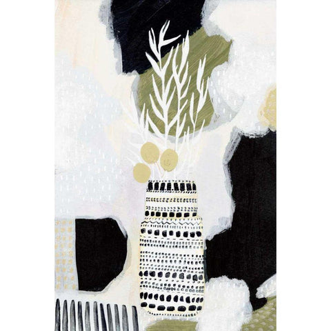Tribal Still Life BWG Black Modern Wood Framed Art Print with Double Matting by Mack, Lynn