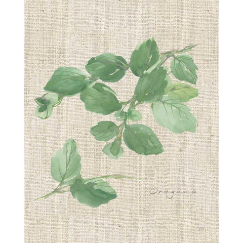 Oregano on Burlap Black Modern Wood Framed Art Print by Paschke, Chris