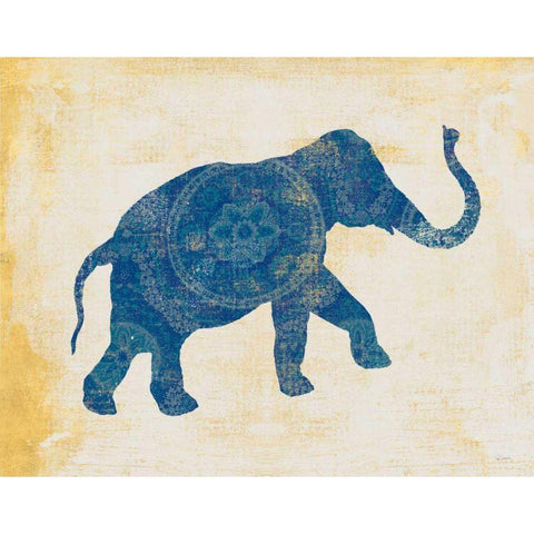 Raja Elephant I White Modern Wood Framed Art Print by Schlabach, Sue