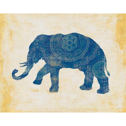 Raja Elephant II Gold Ornate Wood Framed Art Print with Double Matting by Schlabach, Sue