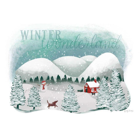 Winter Wonderland I Black Modern Wood Framed Art Print by Thorns, Becky
