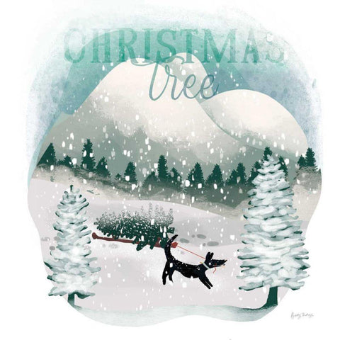 Winter Wonderland V White Modern Wood Framed Art Print with Double Matting by Thorns, Becky