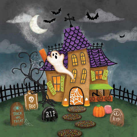 Spooky Shanty Black Modern Wood Framed Art Print with Double Matting by Urban, Mary