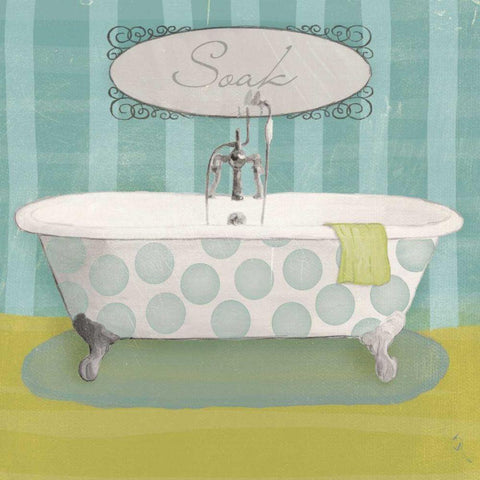 Polka Tub II White Modern Wood Framed Art Print by Adams, Sarah