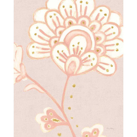 Flora Chinoiserie III Textured Terra Gold Ornate Wood Framed Art Print with Double Matting by Adams, Emily