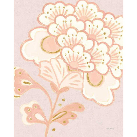 Flora Chinoiserie V Textured Terra Black Modern Wood Framed Art Print with Double Matting by Adams, Emily