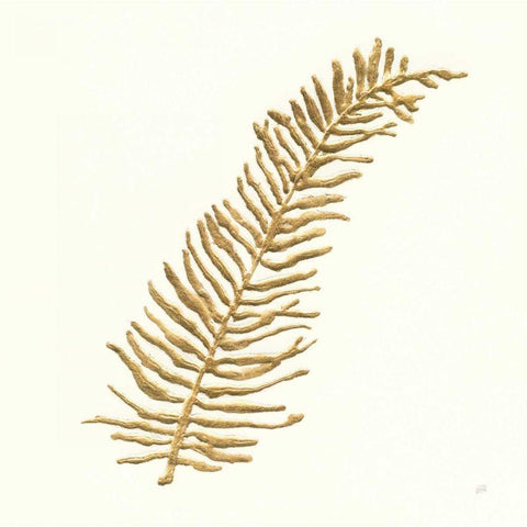 Gilded Fern I Black Modern Wood Framed Art Print with Double Matting by Paschke, Chris