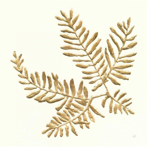 Gilded Fern II Gold Ornate Wood Framed Art Print with Double Matting by Paschke, Chris