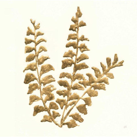 Gilded Fern III Black Modern Wood Framed Art Print by Paschke, Chris