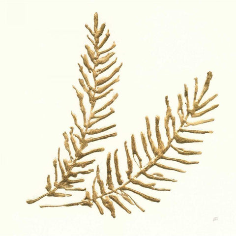 Gilded Fern IV Gold Ornate Wood Framed Art Print with Double Matting by Paschke, Chris