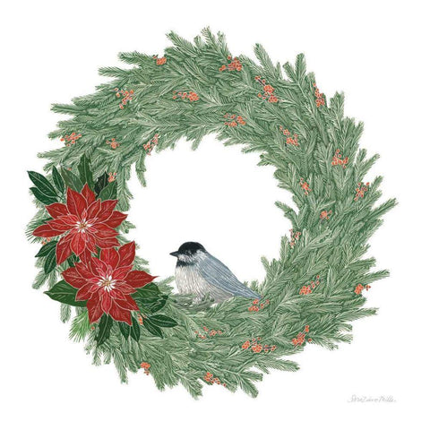 Woodland Wreath No Words II Black Modern Wood Framed Art Print by Miller, Sara Zieve