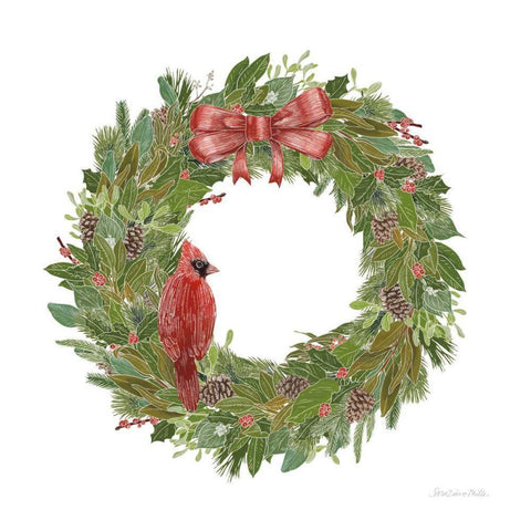 Woodland Wreath No Words IV Black Modern Wood Framed Art Print by Miller, Sara Zieve