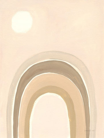 Pastel Arch I White Modern Wood Framed Art Print with Double Matting by Nai, Danhui