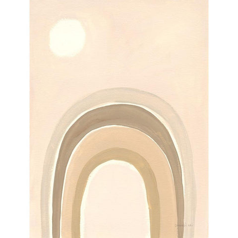 Pastel Arch I Black Modern Wood Framed Art Print with Double Matting by Nai, Danhui