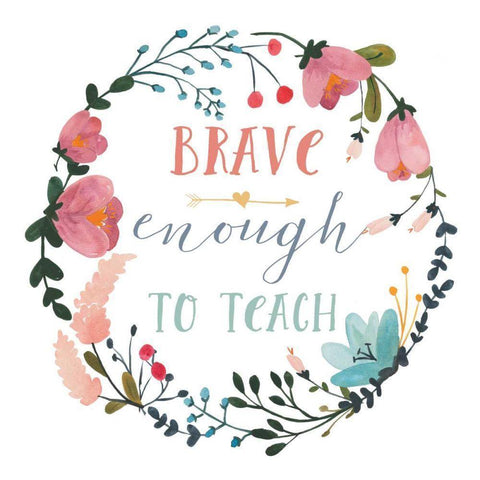 Harriet Floral Teacher Inspiration II White Modern Wood Framed Art Print by Wild Apple Portfolio