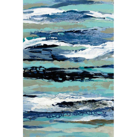 Coastal Sea Foam I White Modern Wood Framed Art Print by Vassileva, Silvia