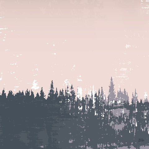 Evening Forest I White Modern Wood Framed Art Print with Double Matting by Averinos, Melissa