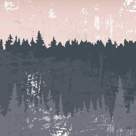 Evening Forest II Black Modern Wood Framed Art Print by Averinos, Melissa