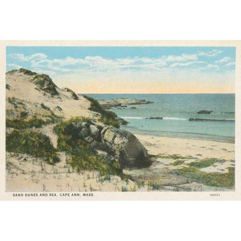 Beach Postcard V Gold Ornate Wood Framed Art Print with Double Matting by Wild Apple Portfolio