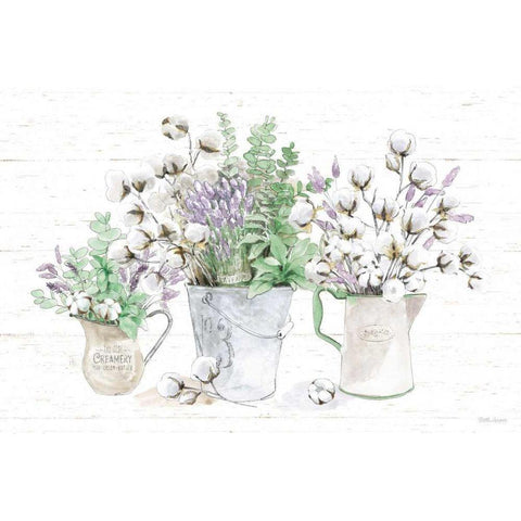 Farmhouse Cotton I Sage White Modern Wood Framed Art Print by Grove, Beth