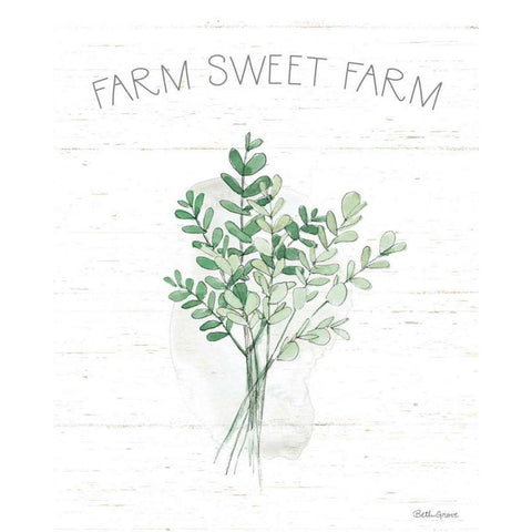 Farmhouse Cotton V Sage Black Modern Wood Framed Art Print by Grove, Beth