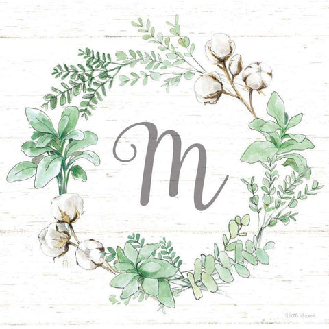 Farmhouse Cotton X Sage White Modern Wood Framed Art Print with Double Matting by Grove, Beth