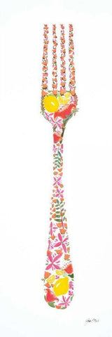 Floral Fork Black Ornate Wood Framed Art Print with Double Matting by Davis, Joan E.