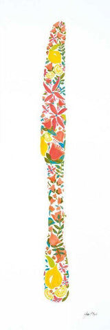 Floral Knife White Modern Wood Framed Art Print with Double Matting by Davis, Joan E.