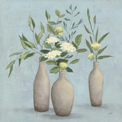 Natural Bouquet I Blue White Modern Wood Framed Art Print with Double Matting by Purinton, Julia