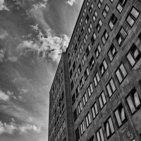 Urban Scene V Black Modern Wood Framed Art Print by Eichman, Andre