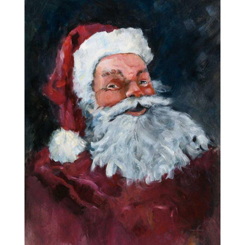 Jolly Santa Black Modern Wood Framed Art Print with Double Matting by Tillmon, Avery