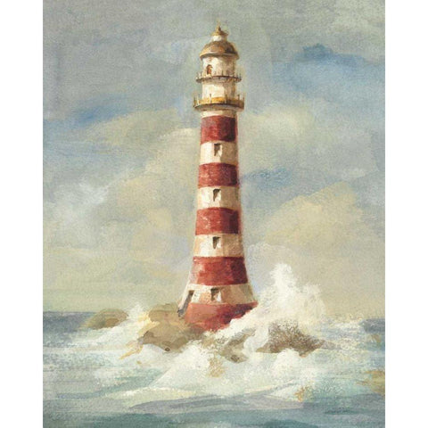 Lighthouse II Gold Ornate Wood Framed Art Print with Double Matting by Nai, Danhui