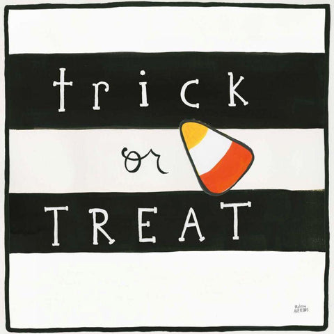 Trick or Treat White Modern Wood Framed Art Print with Double Matting by Averinos, Melissa