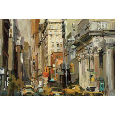 Union Square NY Gold Ornate Wood Framed Art Print with Double Matting by Hageman, Marilyn